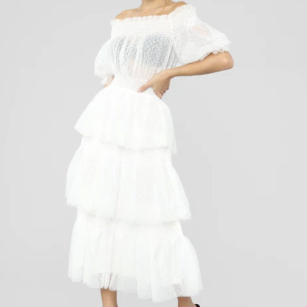 Don't Kiss And Tell Dress - Ivory